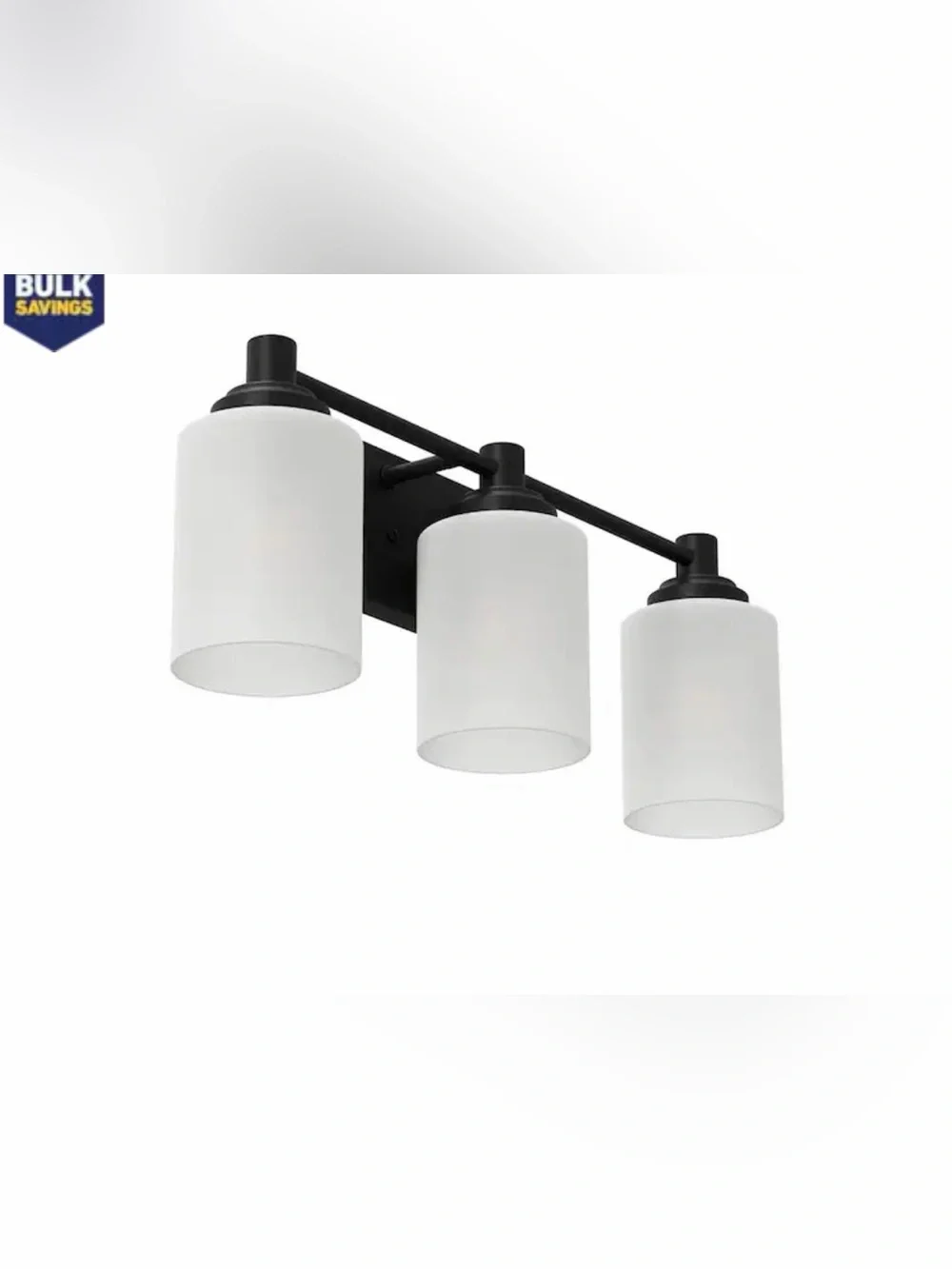 New Project Source Emma matte black Modern 3-Light Bathroom Vanity Light Fixture